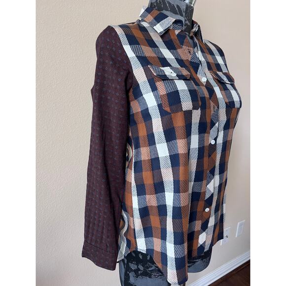 Oddy Western Lumberjack Style Multicolor Button Down Shirt Size Small NWT - Picture 2 of 6